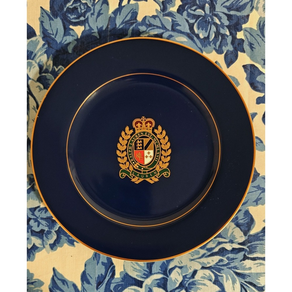 Ralph Lauren Estate Crest Accent Plate Blue Gold
